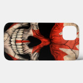 Coques Case-Mate iPhone Crâne canadien de drapeau (Verso (horizontal))