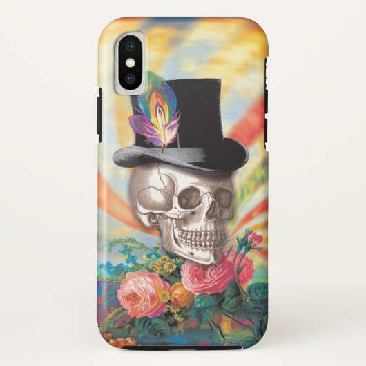 Coques Case-Mate iPhone Crâne de chapeau psychédélique supérieur (Dos)