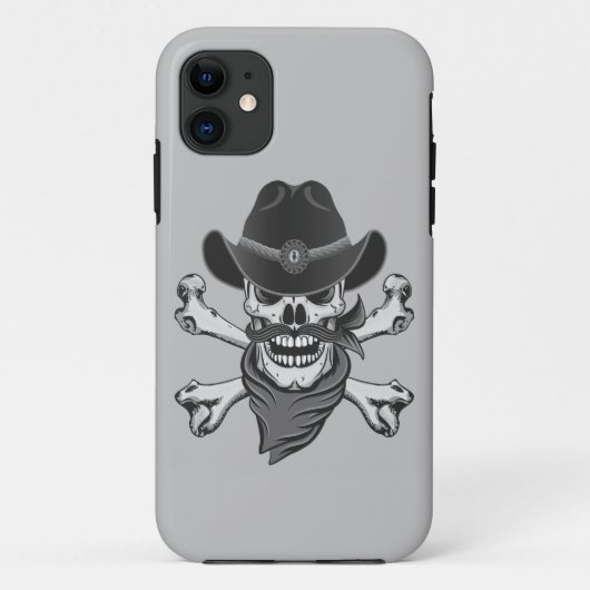 Coques Case-Mate iPhone Crâne de cow-boy et os croisés (Dos)
