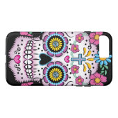 Coques Case-Mate iPhone Crâne de Dia de los Muertos Sugar (Dos (Horizontal))