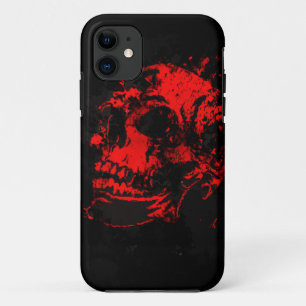 Coque iPhone 11 Crâne de Diable Rouge Œuvre d'art effrayante