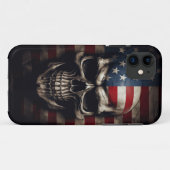 Coques Case-Mate iPhone Crâne de drapeau américain (Dos (Horizontal))