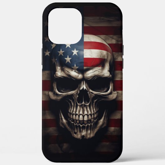 Coques Case-Mate iPhone Crâne de drapeau américain (Verso)