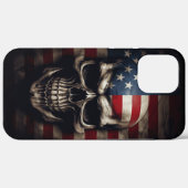 Coques Case-Mate iPhone Crâne de drapeau américain (Verso (horizontal))