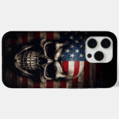 Coques Case-Mate iPhone Crâne de drapeau américain  (Verso (horizontal))