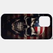 Coques Case-Mate iPhone Crâne de drapeau américain (Verso (horizontal))