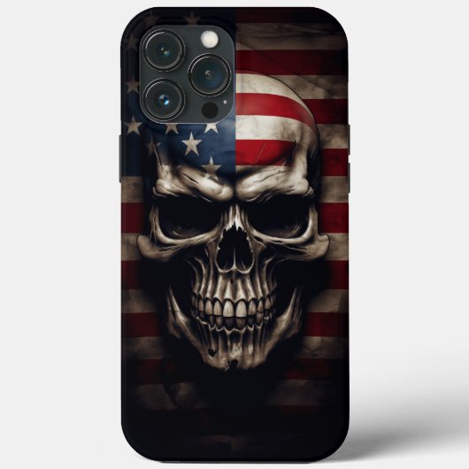 Coques Case-Mate iPhone Crâne de drapeau américain (Verso)