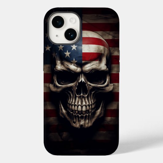 Coques Case-Mate iPhone Crâne de drapeau américain (Verso)
