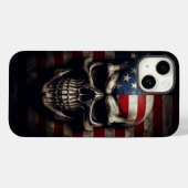 Coques Case-Mate iPhone Crâne de drapeau américain (Verso (horizontal))