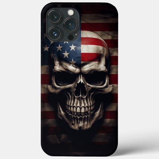 Coques Case-Mate iPhone Crâne de drapeau américain (Verso)
