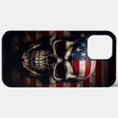 Coques Case-Mate iPhone Crâne de drapeau américain (Verso (horizontal))