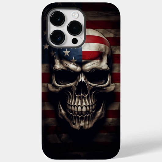 Coques Case-Mate iPhone Crâne de drapeau américain (Verso)