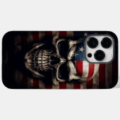 Coques Case-Mate iPhone Crâne de drapeau américain (Verso (horizontal))