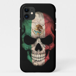 Coque Case-Mate Pour iPhone Crâne de drapeau mexicain sur le noir