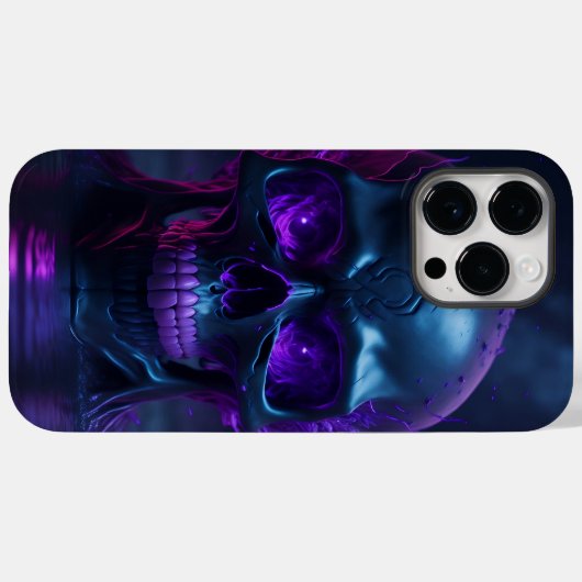 Coques Case-Mate iPhone crâne de feu violet cool (Verso (horizontal))