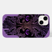 Coques Case-Mate iPhone Crâne de Filigree dans les nuances de violet (Verso (horizontal))