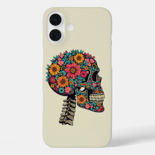 Coques iPhone 16 Plus Crâne de néon- Halloween gothique