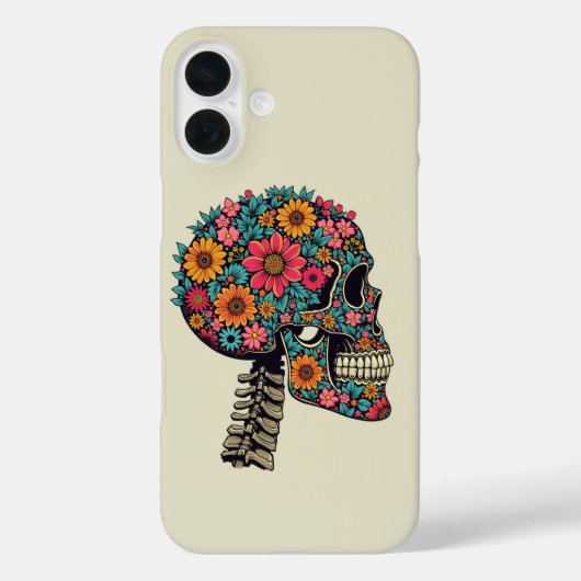 Coques Case-Mate iPhone Crâne de néon- Halloween gothique (Verso)