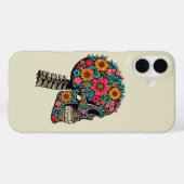 Coques Case-Mate iPhone Crâne de néon- Halloween gothique (Verso (horizontal))