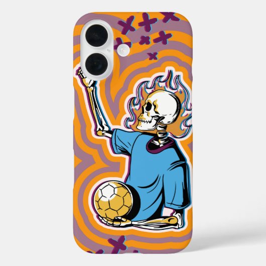 Coques Case-Mate iPhone Crâne de soccer psychédélique (Verso)