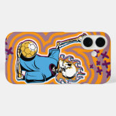 Coques Case-Mate iPhone Crâne de soccer psychédélique (Verso (horizontal))