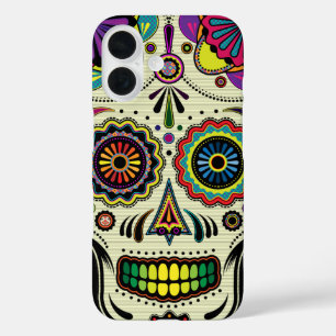 Coques iPhone 16 Crâne de sucre Art aztèque
