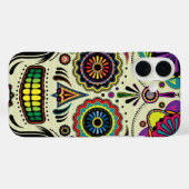 Coques Case-Mate iPhone Crâne de sucre Art aztèque (Verso (horizontal))