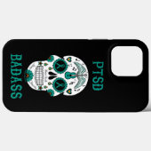 Coques Case-Mate iPhone Crâne de sucre/Badass...PTSD (Verso (horizontal))