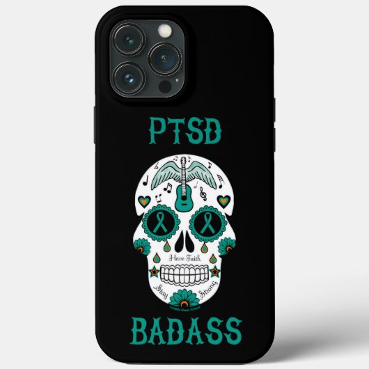 Coques Case-Mate iPhone Crâne de sucre/Badass...PTSD (Verso)