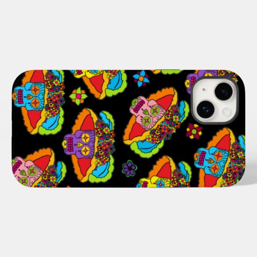 Coques Case-Mate iPhone Crâne de sucre Catrina (Verso (horizontal))