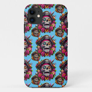 Case-Mate iPhone Case Crâne de sucre - Crâne de jument de pirate (bleu c