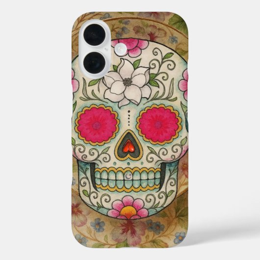 Coques Case-Mate iPhone Crâne de sucre de tasse à thé (Verso)