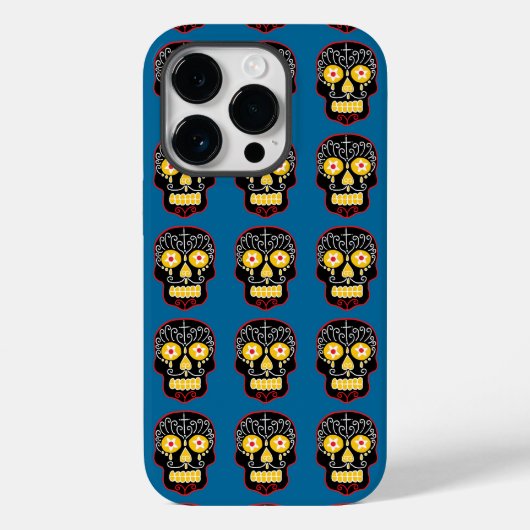 Coques Case-Mate iPhone Crâne de sucre noir (Verso)