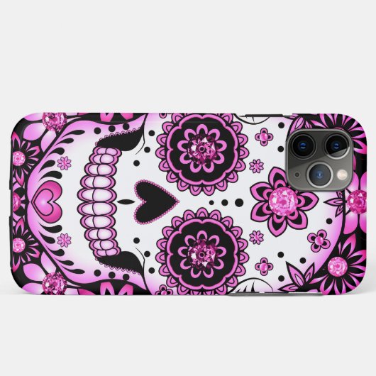 Coques Case-Mate iPhone Crâne de sucre pourpre (Dos (Horizontal))