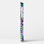Coques Case-Mate iPhone Crâne de sucre pourpre aux fleurs (Verso / Gauche)