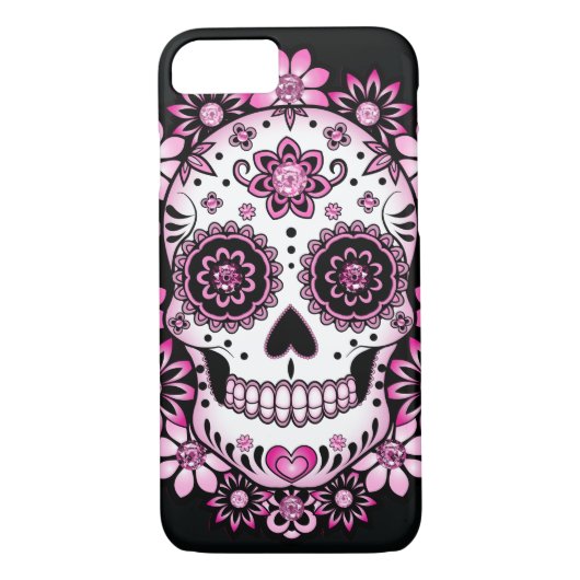 Coques Case-Mate iPhone Crâne de sucre rose (Dos)