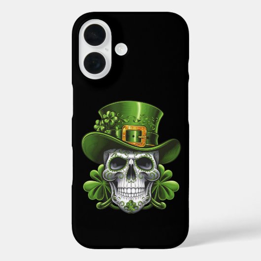 Coques Case-Mate iPhone Crâne de Sucre Saint Patrick Shamrock (Verso)