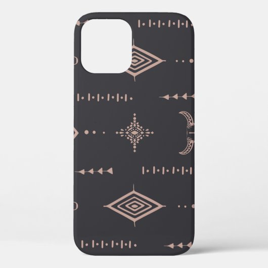Coques Case-Mate iPhone Crâne de taureau de Boho, sans couture ethnique. (Verso)