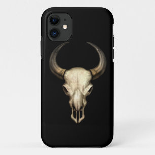 Coques Pour iPhone Crâne de Taureau sur le noir