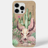 Coques Case-Mate iPhone Crâne de vache Fleurs de désert de Cactus Nom pers (Verso)
