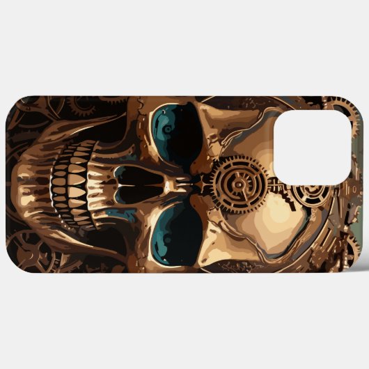 Coques Case-Mate iPhone Crâne décoratif Steampunk (Verso (horizontal))