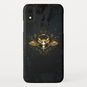 Case-Mate iPhone Case Crâne d'oiseau doré sur fond noir