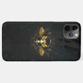 Coques Case-Mate iPhone Crâne d'oiseau doré sur fond noir (Dos (Horizontal))