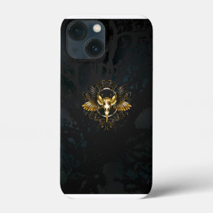 Case-Mate iPhone Case Crâne d'oiseaux dorés sur arrière - plan noir