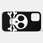 Coques Case-Mate iPhone crâne effrayant sur fond noir (Verso (horizontal))