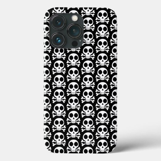 Coques Case-Mate iPhone crâne effrayant sur fond noir (Verso)