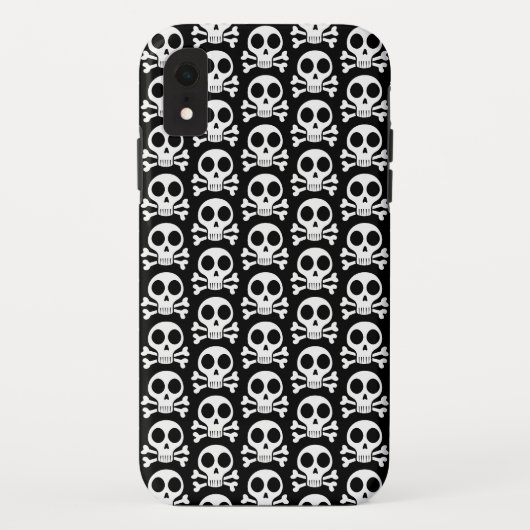 Coques Case-Mate iPhone crâne effrayant sur fond noir (Dos)