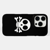 Coques Case-Mate iPhone crâne effrayant sur fond noir (Verso (horizontal))