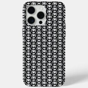 Coque iPhone 15 Pro Max crâne effrayant sur fond noir