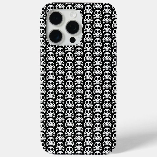 Coques Case-Mate iPhone crâne effrayant sur fond noir (Verso)